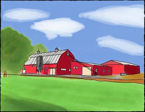 Fairfax Barn - watercolor